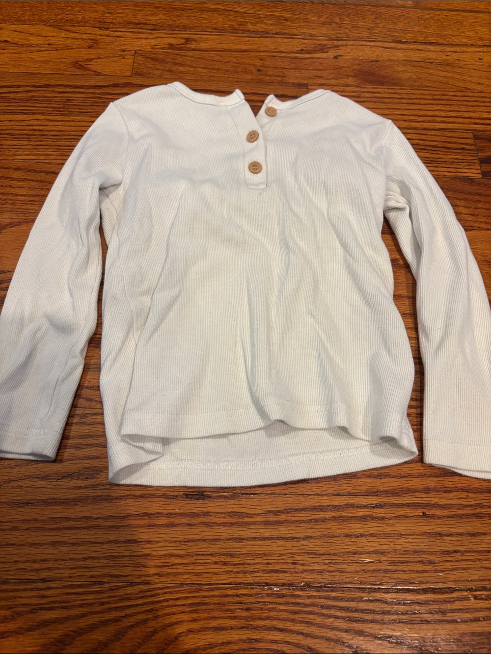 Kids Long-Sleeve Henley Top in White
